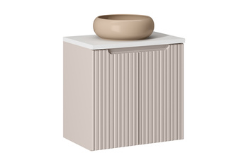 Zestaw meblowy 60cm z blatem i umywalką nablatową Wiki Nova Cashmere – set-noc b white 60cm d un wiki c