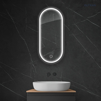 Oltens Nordlis lustro 40x90 cm owalne z oświetleniem LED i systemem Klarglas 64103300