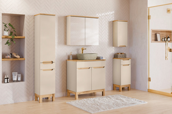 Zestaw meblowy 80cm z blatem i Szafką wysoką set-bac b nat wotan 80cm hc