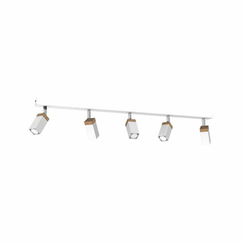 Lampa sufitowa SOLO SAWN WHITE / PATINATED WOOD 5x mini GU10
