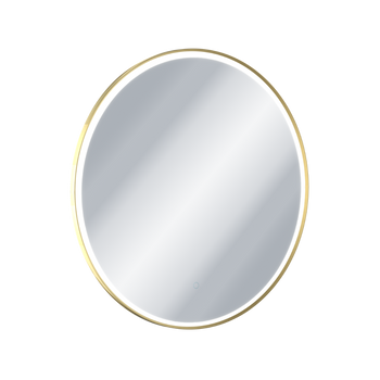 Corido lustro łazienkowe 80 cm okrągłe oświetlenie LED mata grzewcza, złoty połysk