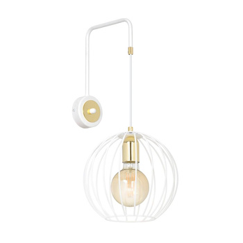 Kinkiet lampa ścienna klosz druciany biały 60W 145/K1 ALBIO K1