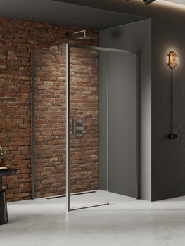 Kabina prysznicowa 140x80x200 – Gunmetal, szkło 6 mm (D-0894A/D-0353B) | New Trendy