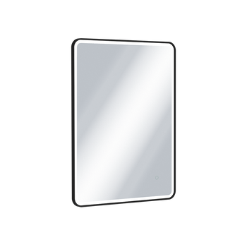 Corido lustro łazienkowe 80x60 cm prostokątne, oświetlenie LED mata grzewcza, czarny mat