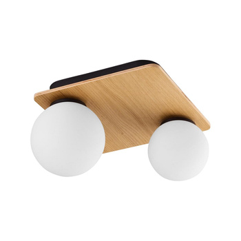 Nowoczesna podwójna lampa sufitowa mleczne klosze 3xG9 BIANCA WOOD 4541