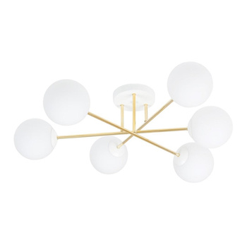 Lampa biała z sześcioma białymi kloszami MAGNUM 6 WH OPAL 1234/6