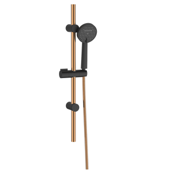 ZESTAW NATRYSKOWY NA DRĄŻKU MOONLIGHT, CZARNY / ROSE GOLD 2F