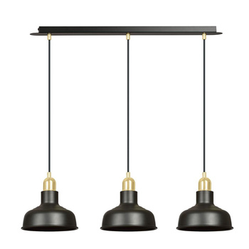 Skandynawska czarna lampa wisząca 3 punktowa IBOR 1042/3