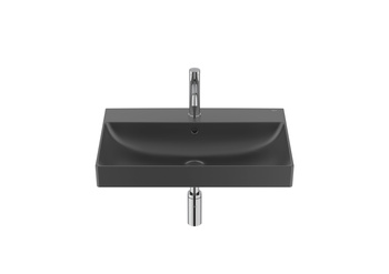 ONA Umywalka ścienna 65x46 cm Fineceramic® CZARNY MAT