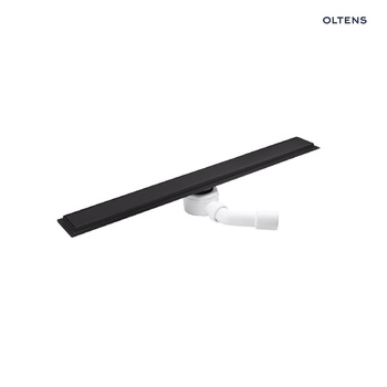 Oltens Langan 80 uniwersalny 2w1 odpływ prysznicowy liniowy 80 cm z kołnierzem czarny mat 30007300