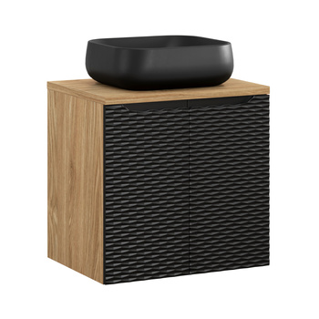 Zestaw meblowy 60cm z blatem i umywalką nablatową Nika Ocean Black – set-ocbl b 60cm d nika bl