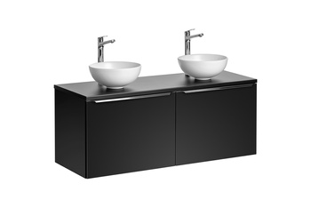 Zestaw meblowy 120cm z umywalkami nablatowymi Santa Fe Black – SET-SFBL B 120CM UN. DOMI MW