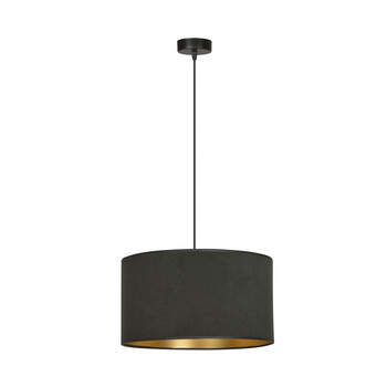Lampa wisząca z abażurem pojedyncza 60W czarny/złoty 1054/1 HILDE 1