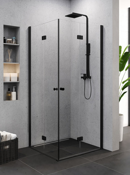 Kabina prysznicowa 80x80x195 – Czarny, szkło 6 mm (K-0592) | New Trendy