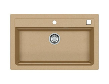 Zlewozmywak ATROX 40 beżowy granital 79x50 1 komorowy z syfonem POP-UP 3 1140445