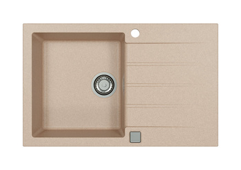 Zlewozmywak 1 - komorowy CADIT 20  piaskowy 79 x 50 cm + syfon POP-UP 3 1/2  1132023