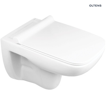 Oltens Ribe miska WC wisząca PureRim z deską wolnoopadającą Slim biała 42011000