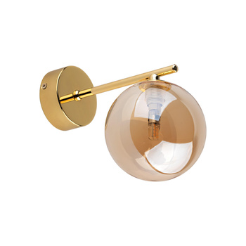 Złoty kinkiet ESTERA metal + dymiony klosz TK Lighting 4778
