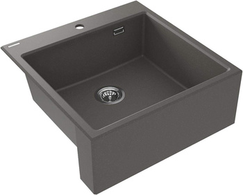Granitory zlewozmywak 1-komorowy 61x60cm antracyt metalik mat ERIDAN ZQE_T10K