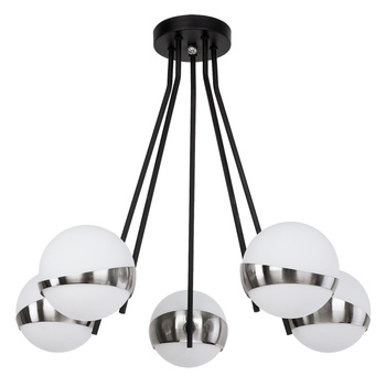 ELFA nowoczesny żyrandol 5-ramienny niklowany 1715