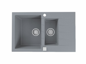 Nowoczesny zlewozmywak CADIT 70 szary 79 x 50 cm + syfon POP-UP 3 1/2 1131360