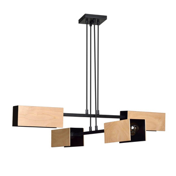 Lampa wisząca oryginalna drewno/czarny DESIGN 4x60W E27 86cm 616/4 ZAPER 4