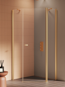 Kabina prysznicowa 80x80x195 – Złoty, szkło 6 mm (K-3581) | New Trendy
