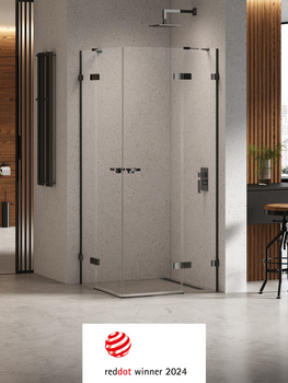 Kabina prysznicowa 110x80x200 – Czarny chrom, szkło 8 mm (EXK-6220) | New Trendy