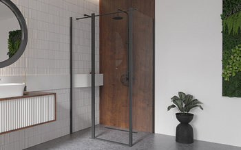 Kabina prysznicowa  100x80 Eco C Black 100x80 cm – Besco ECB100-PB80