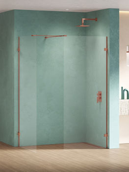 Walk-in 140x80x200 – Miedziany, szkło 8 mm (EXK-6564) | New Trendy