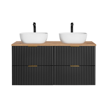 Zestaw meblowy 120cm z umywalkami nablatowymi Adel Black – SET - ADB B 120CM WOTAN UN 6252