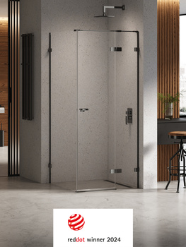 Kabina prysznicowa 80x120x200 – Czarny chrom, szkło 8 mm (EXK-6150) | New Trendy