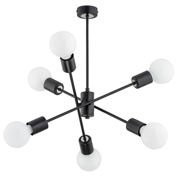 Symetryczna lampa 6-punktowa MADI 60813 CZARNA