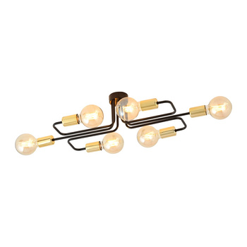 Lampa sufitowa czarna/złota indutrialna VEKEN 1175/6A