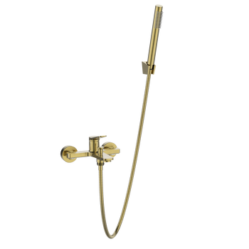 BATERIA WANNOWA ALONIA INVENA TREND Z ZESTAWEM NATRYSK, ZŁOTO SZCZOTK