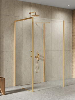 Kabina prysznicowa 110x90x200 – Złoty, szkło 6 mm (K-3927) | New Trendy
