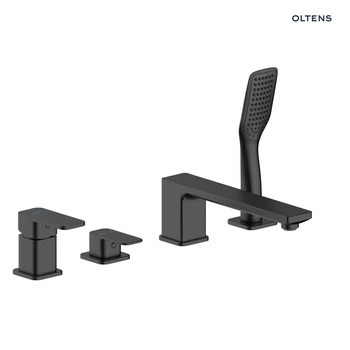 Oltens Hadsel bateria wannowo-prysznicowa nawannowa 4-otworowa czarny mat 34203300
