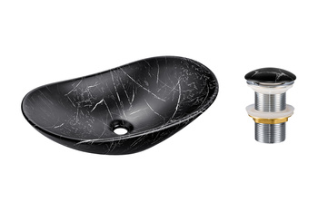 Umywalka nablatowa ceramiczna 62cm SET-LENA MB T201M-B2-3 Comad z korkiem click‑clack