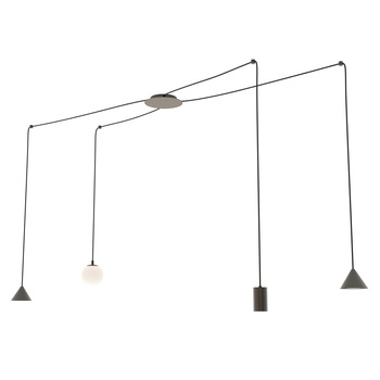 Duża lampa wisząca FUJI czarna 200cm EMIBIG 1349/4