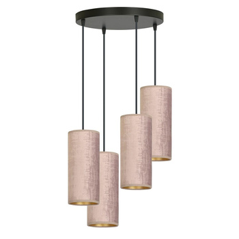 Lampa z abażurami welurowymi 35cm 4x60W różowy/złoty 1061/4PREM 4 PREMIUM