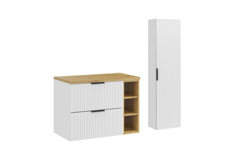 Zestaw meblowy 80cm z blatem i Szafką wysoką Adel White – set-adw b artisan 80cm lr hc