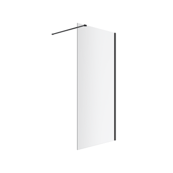 Vidoq walk-in ścianka prysznicowa prosta 90x200 cm, powłoka Clean Control, czarny mat