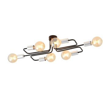 Lampa sufitowa loftowa srebrna/żyrandol 6-punktowy VEKEN 6A 1174/6A