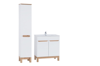 Zestaw meblowy 80cm z umywalką i szafką wysoką Bali White – SET-BW LAVA 80CM BALI 804