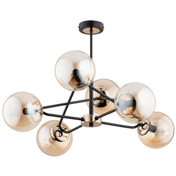 Geometryczna lampa wisząca 6-punktowa z kloszem SAGITO 63081