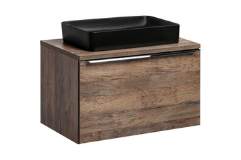 Zestaw meblowy 80cm z blatem i umywalką nablatową Slim Santa Fe Oak – SET-SFO B 80CM UN. 6275 BLACK